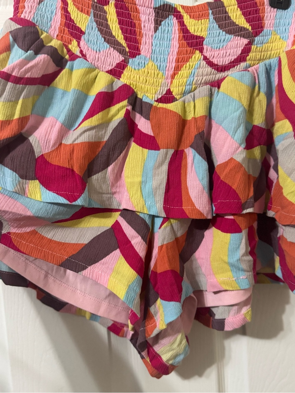 Multi-Stripe Ruffle Mini Skirt/Shorts by Torrid - Picture 3 of 5